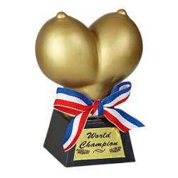 Give someone a gift of World Champion Boobie Award, great for a joke or as a prize for a game!