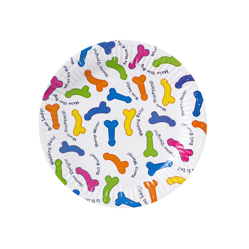 Penis Printed Paper Plates (6Pk)