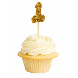 Glitter Penis Shaped Cupcake Topper ( 12Pk )