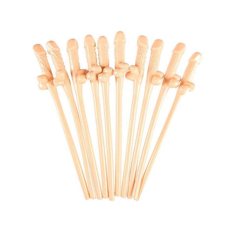 Nude / Skin Colour Penis Straws (10Pk)